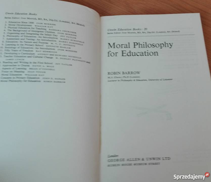 Moral philosophy forl education Robin Barrow