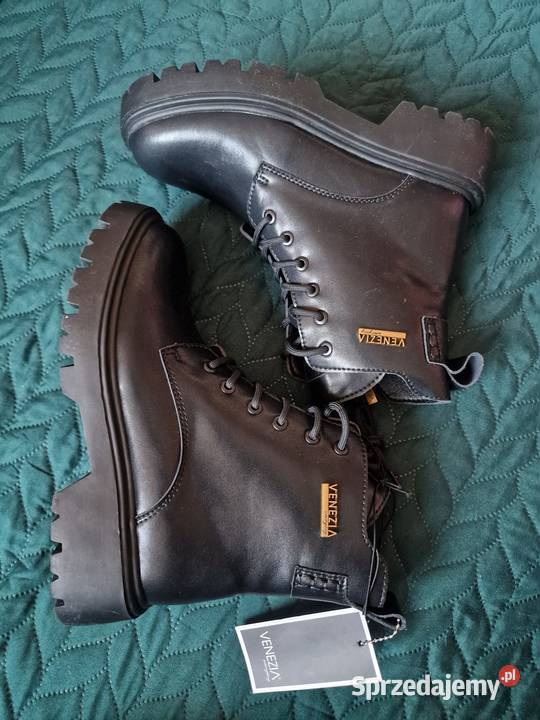 NOWE Buty VENEZIA czarne botki skóra naturalna Półbuty Wrocław sprzedam