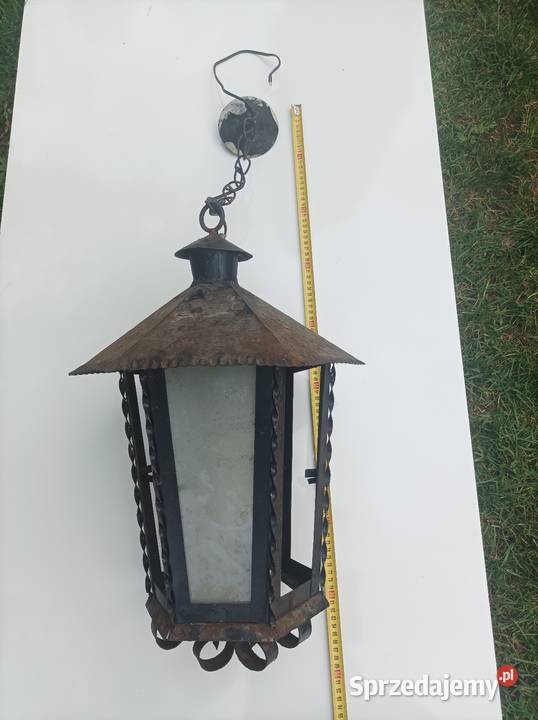 Lampa wisząca zewnętrzna vintage antyk duża Sterdyń