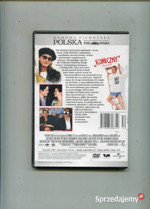Notting Hill Julia Roberts Hugh Grant Film DVD Szczecin