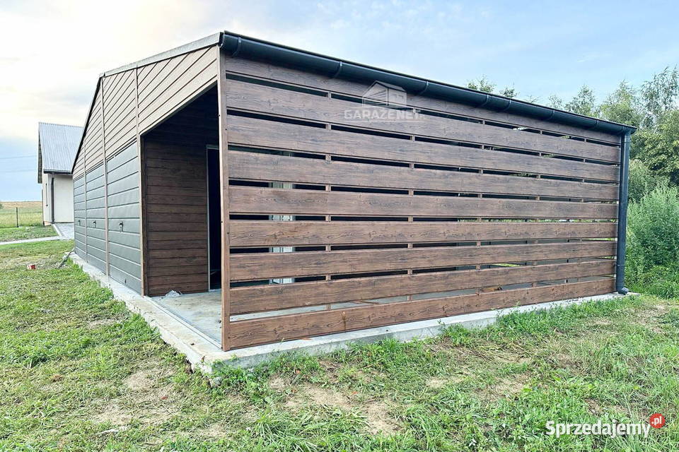 GARAŻ BLASZANY 9m x 5m WIATA 3m 2xDRZWI 3xBRAMA