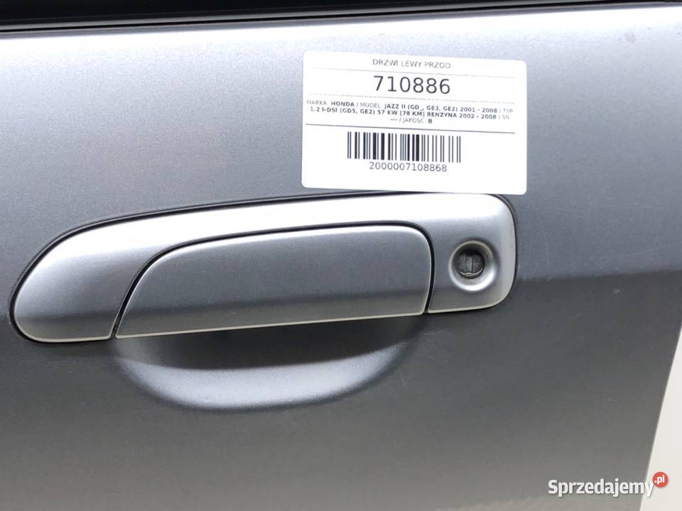 DRZWI LEWY PRZÓD HONDA JAZZ II Hatchback 0108 podkarpackie