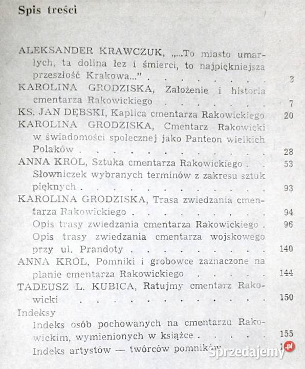 Cmentarz Rakowicki w Krakowie A Krawczuk K Rok wydania 1988 Chełm
