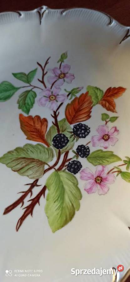 Patera z gałązką kwitnącej jeżyny Syg dedykacja Gdańsk