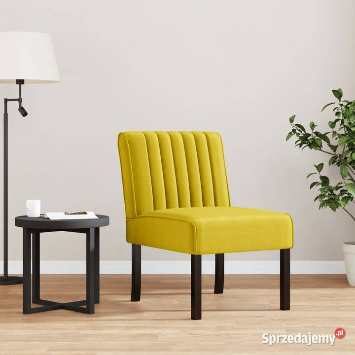 Fotel żółty obity aksamitem WM352455 Krzesła Warszawa sprzedam