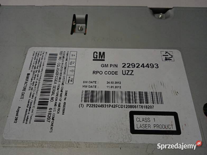 RADIO CZYTNIK CD 22924493 Opel Astra IV 2009 J osobowe
