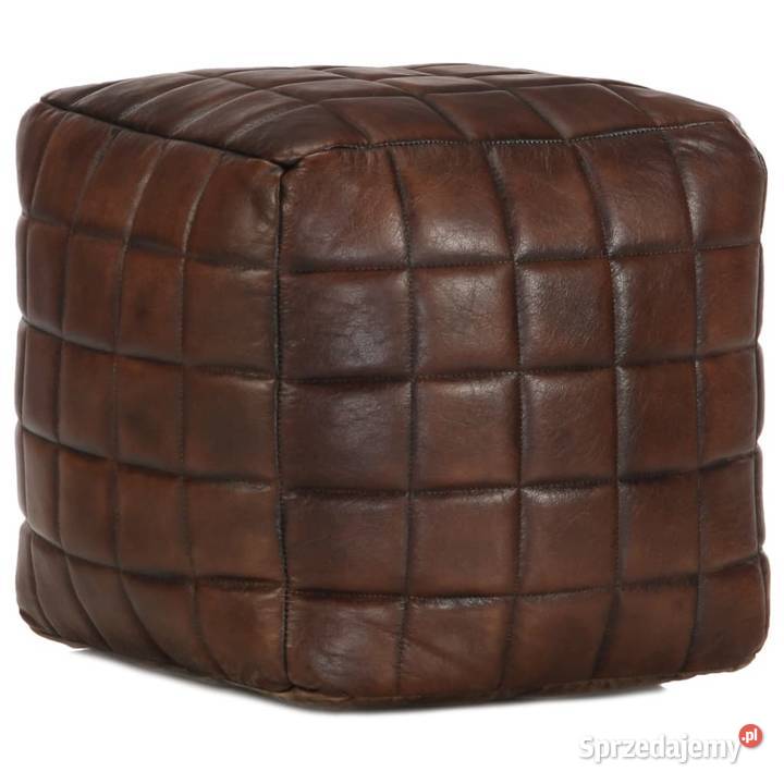 vidaXL Puf ciemny brąz 40x40x40 prawdziwa kozia Warszawa