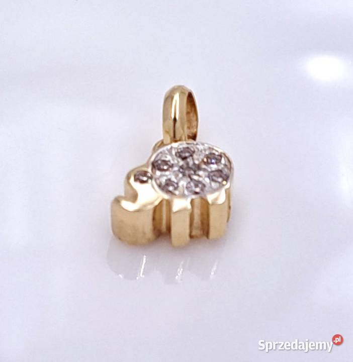 25 Wisiorek Złoty 585 Słonik z kamieniami Z1106 Poznań