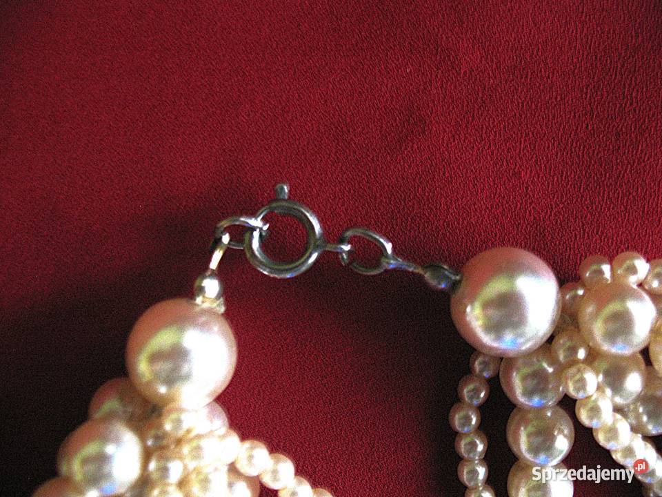 Korale naszyjnik kremowe perły długość 50 Siedlce