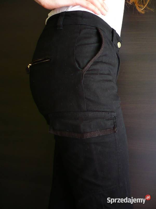 czarne spodnie rurki hm xs 34 bojówki kieszenie kujawsko-pomorskie Toruń