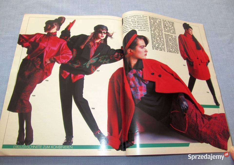 Burda International Jesień 1985 moda szycie