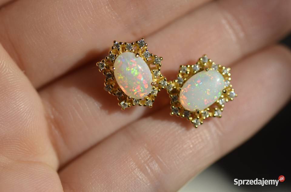 Kolczyki z naturalnymi opalami brazylijskimi Warszawa