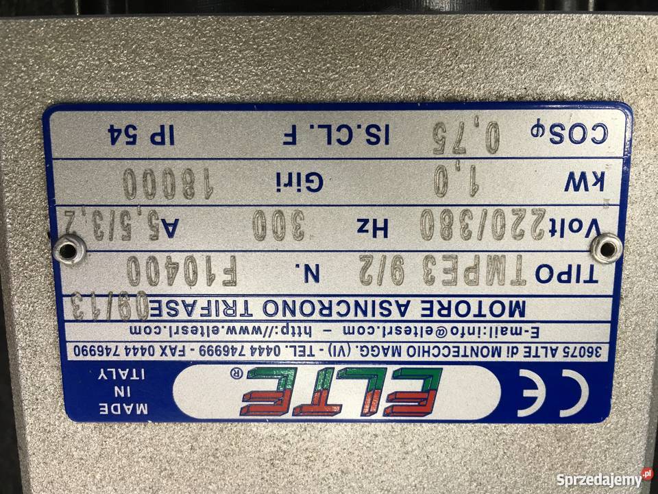 Wrzeciono ELTE 10 kW Produkcja Kopalina