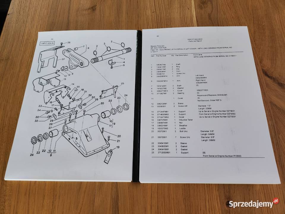 MASSEY FERGUSON 3635 katalog części Poradniki, albumy i reportaże pomorskie
