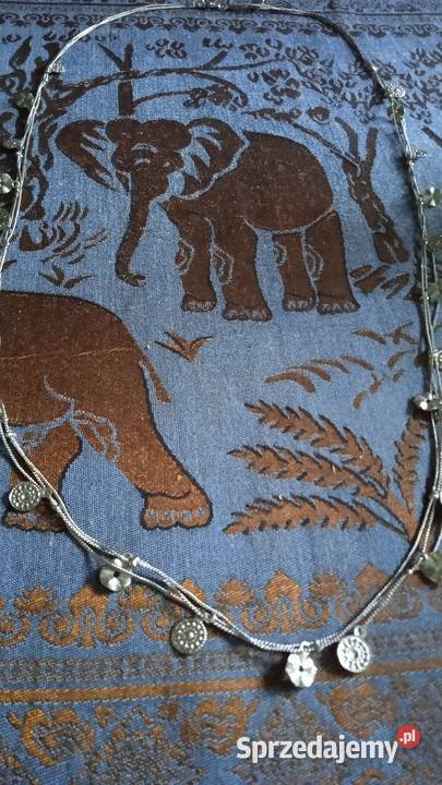 DŁUGI NASZYJNIK SREBRZONY Z TRZECH ŁAŃCUSZKÓW Biżuteria dla Pań Piła sprzedam