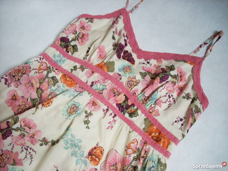 PAPAYA Letnia Sukienka Falbany Bawełna 44 XXL Nowy Sącz