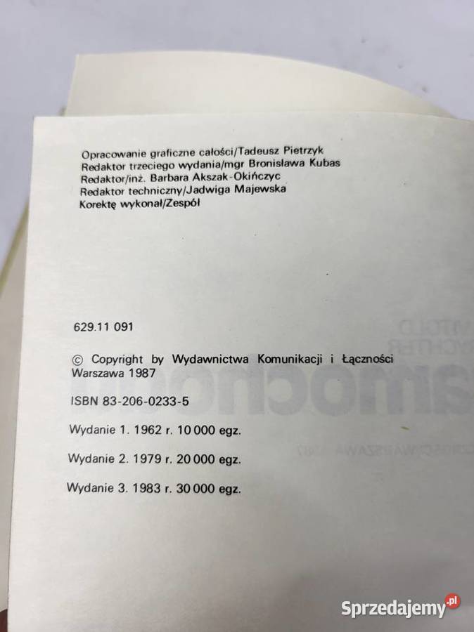 KSIĄŻKA DZIEJE SAMOCHODÓW