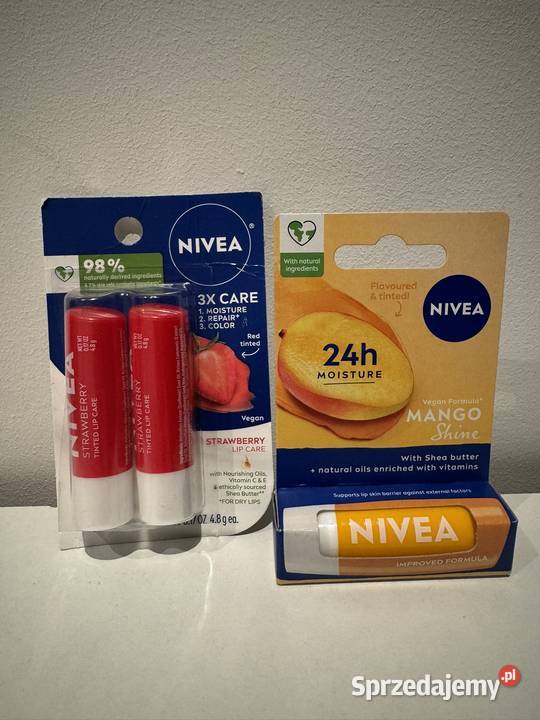 Balsam do ust pomadka Nivea Strawberry dwupak Poznań