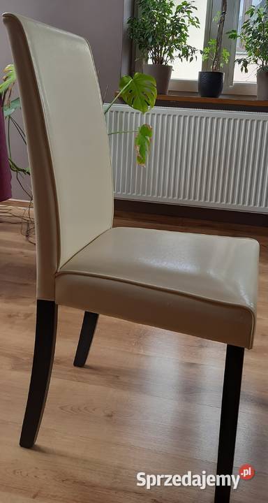 Krzesła PARYS kremowe z ekoskóry 4 małopolskie Raciborowice