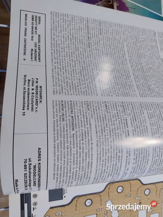 Model kartonowy USS ARIZONA mazowieckie Warszawa