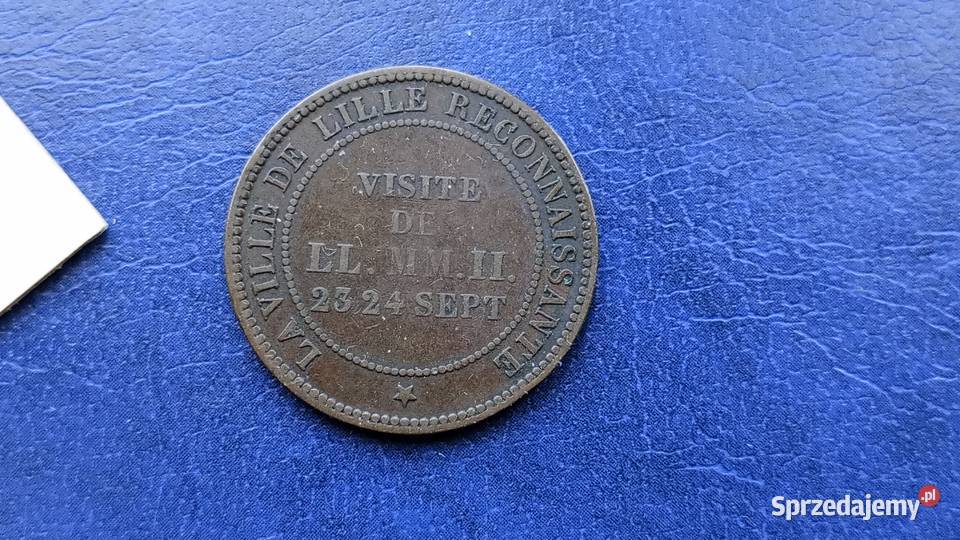 Stare monety 10 centym 1853 Francja Napoleon w Lesko