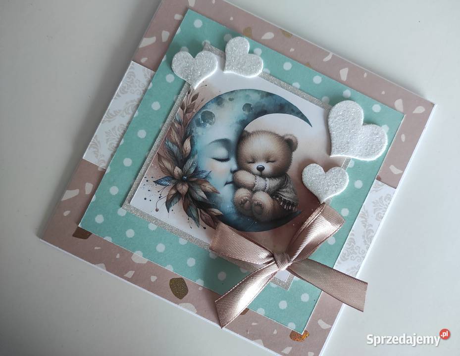 Kartka ręcznie robiona na urodziny roczek z Łódź