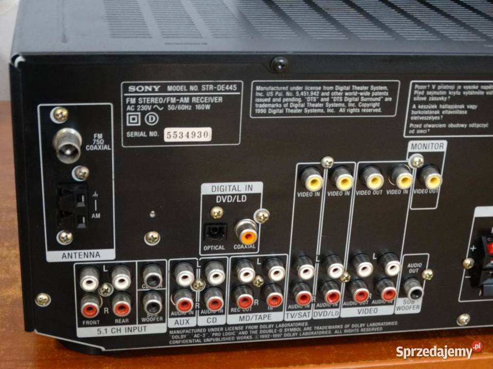 Amplituner Sony STRDE445 pilot mocny WYSYŁKA Amplitunery Jasło sprzedam