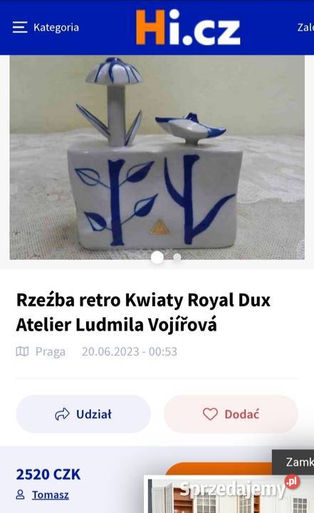 Rzeźba retro kwiaty Royal Dux Atelier sygnowana sprzedam