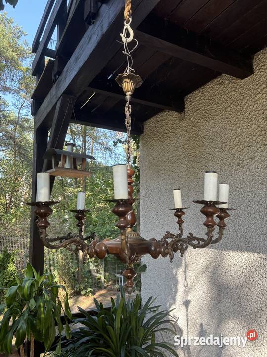 Żyrandol Mosiężnoporcelanowy 8 żarówek Warszawa sprzedam