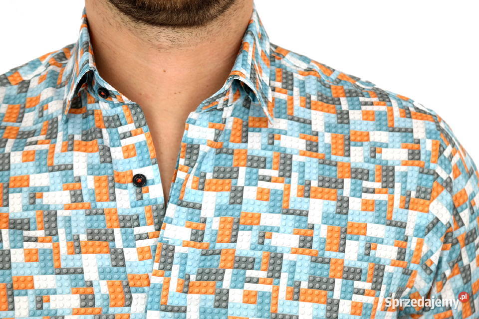 GIOVANNI PERA Koszula męska klocki lego różne Ostrów Wielkopolski