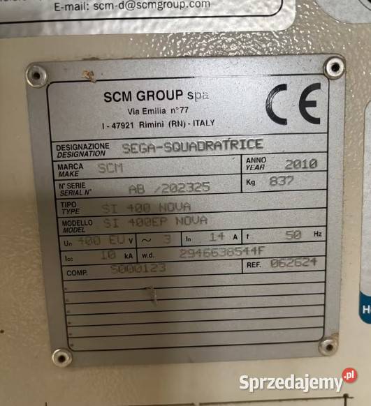Pilarka formatowa SCM SI 400EP Nova 2010 śląskie Kochanowice