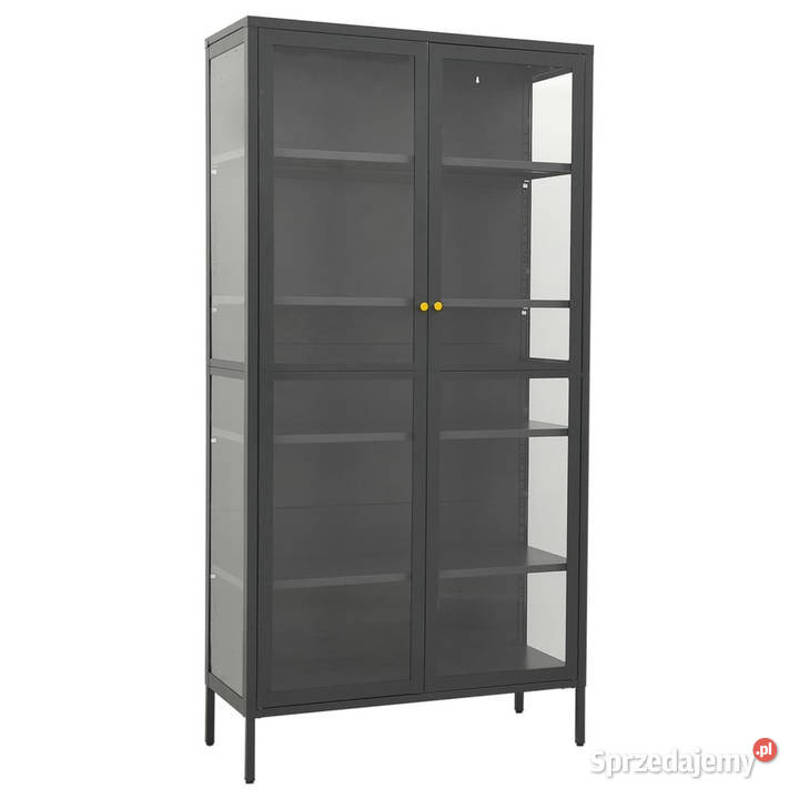 Witryna antracytowa 90x40x180 stal i hartowane
