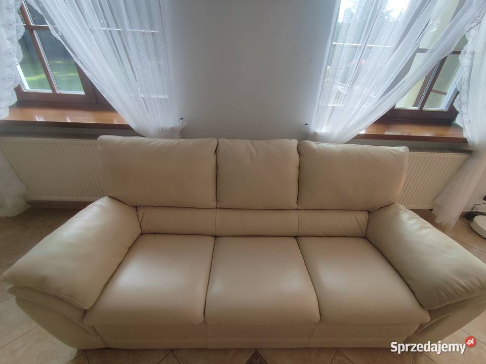 Ładna kanapa dwuosobowa skóra naturalna Meble mazowieckie