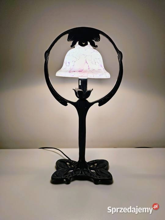 Stara francuska mosiężna lampa secesja dolnośląskie Zaręba