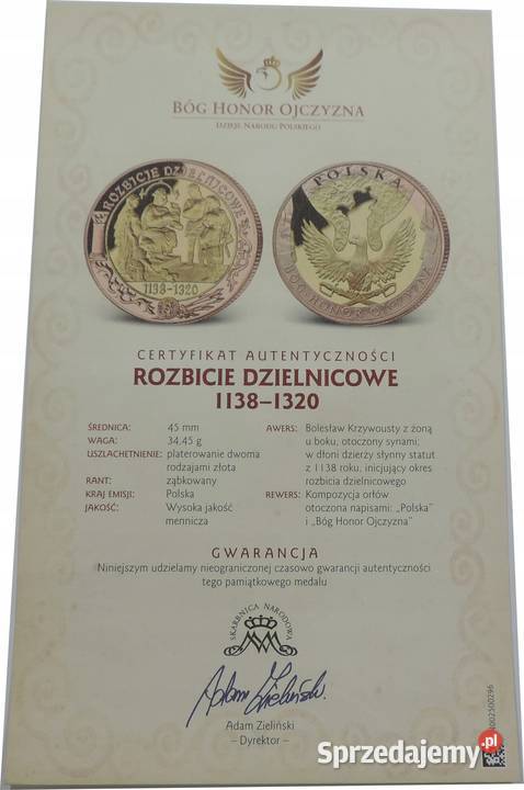NUMIZMAT BÓG HONOR OJCZYZNA K248 Warszawa