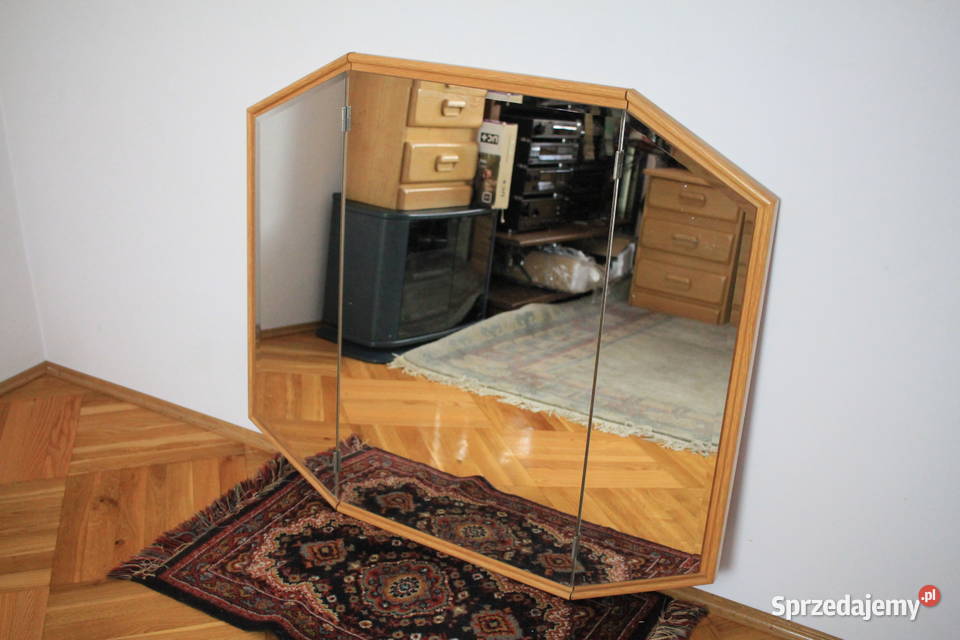 Drewniane lustro SZLIFOWANE rozkładane Góra