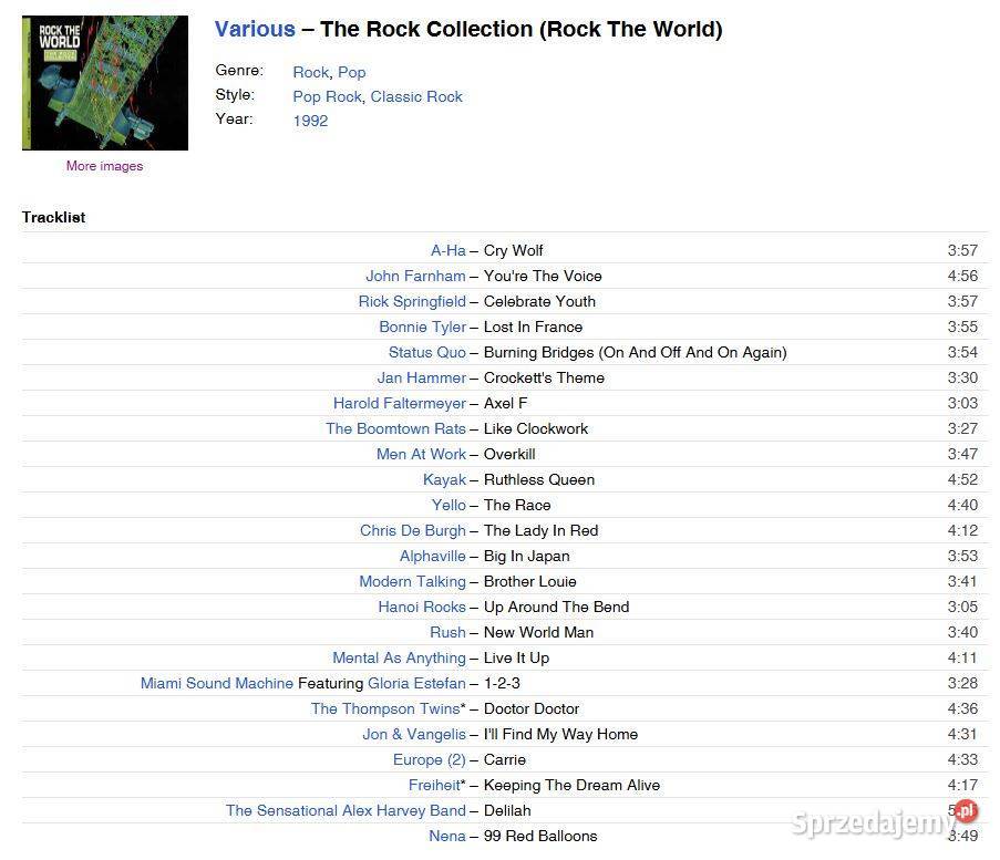Various The Rock Collection Rock The World x 2 Biłgoraj sprzedam