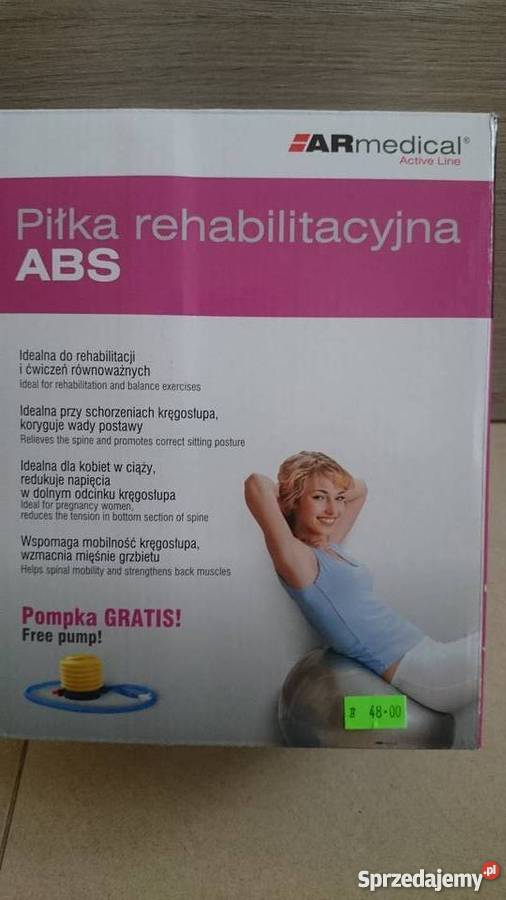 Piłka rehabilitacyjna ABS55 czerwona Armedical Kielce