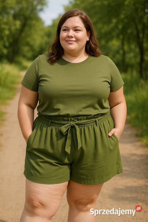 Spodenki krótkie szorty przewiewne uni khaki zielony