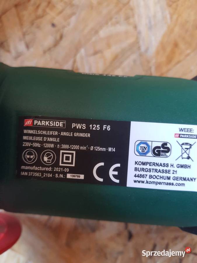 NOWOŚĆ PARKSIDE Szlifierka kątowa PWS 125 F6 Głogowa sprzedam
