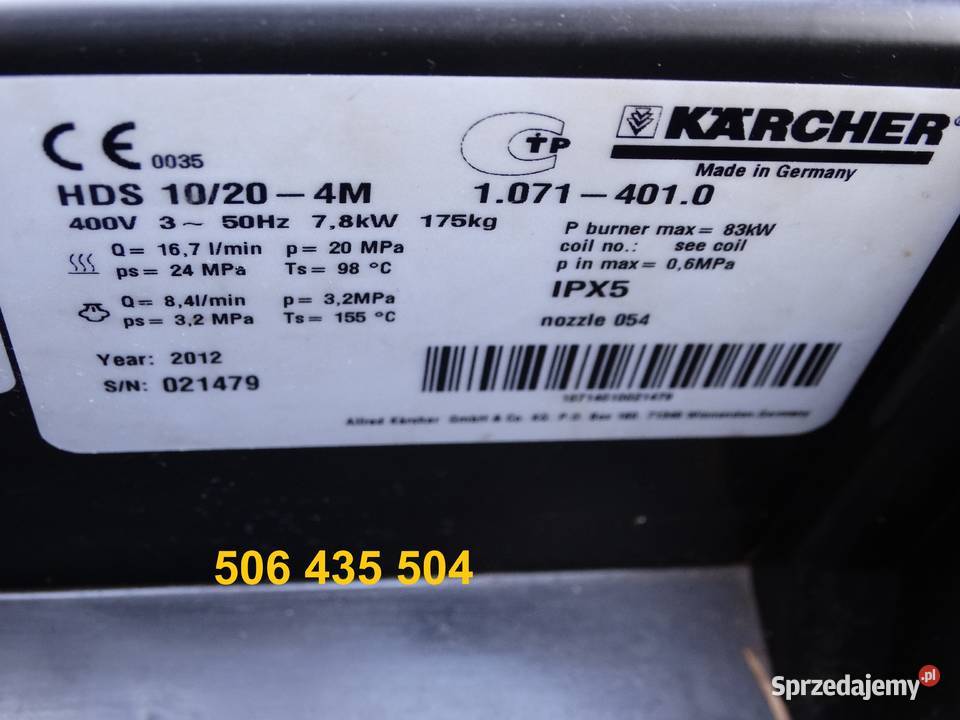 Myjka Ciśnieniowa Karcher HDS 1020 4M duży wybór Radom