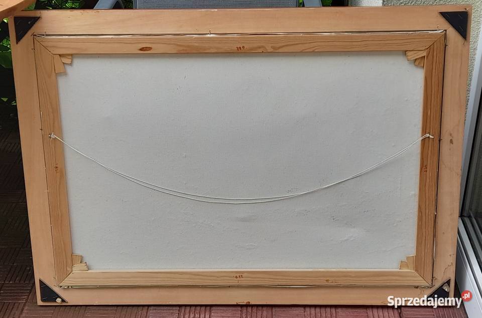 Alpejski pejzaż obraz olejny złota ornamentowa Iłża