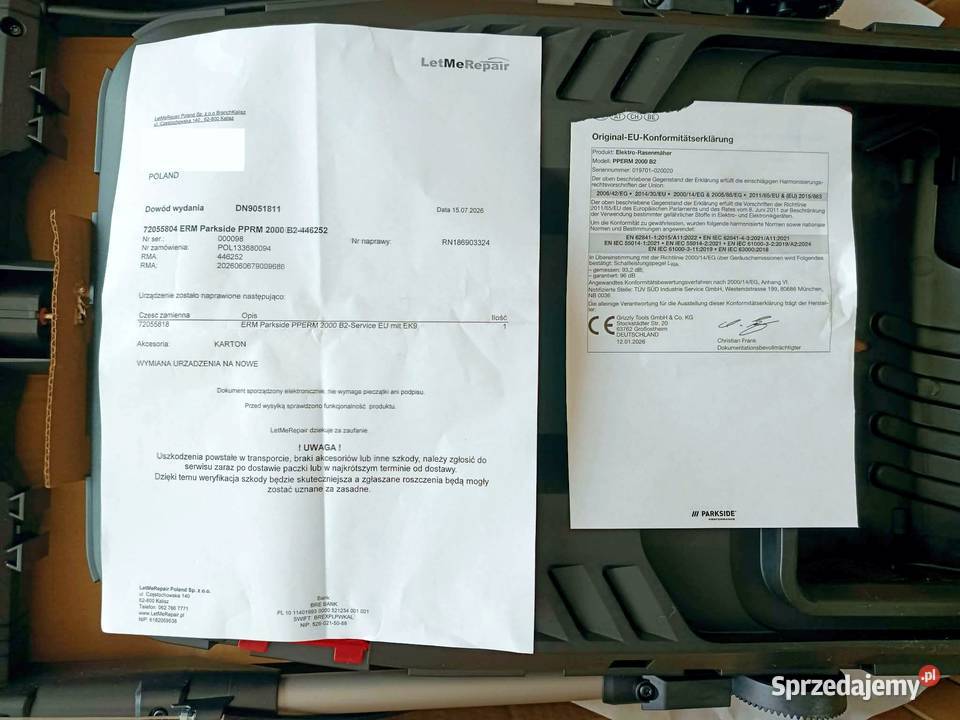Kosiarka PPERM 2000 B2 NOWA Parkside Gdańsk