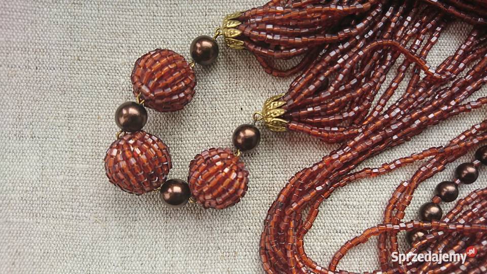 naszyjnik ze szklanych koralików w kolorze pomorskie Gdańsk