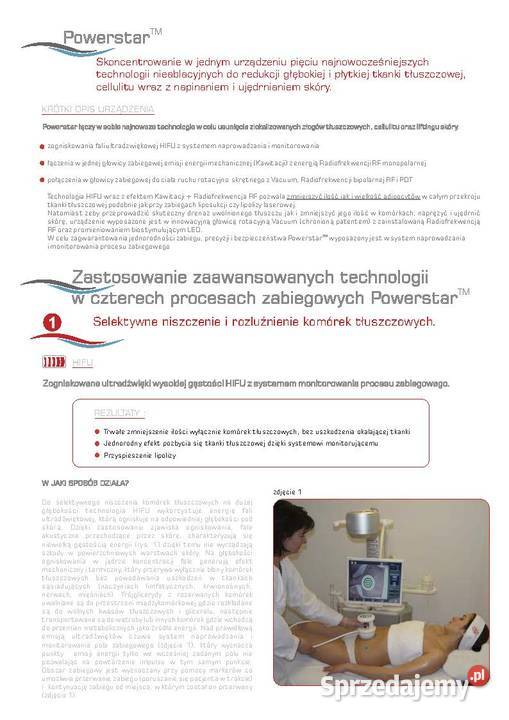 Powerstar endermologia z RF HIFU kawitacja RF sprzedam