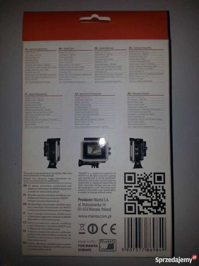 Kamerka sportowa Manta Sport Cam GO4 MM299 warmińsko-mazurskie Kętrzyn