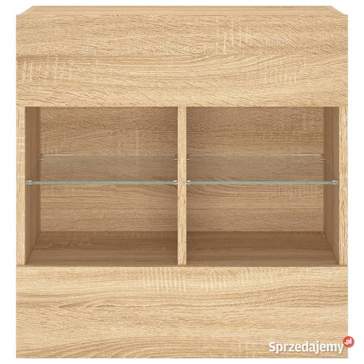 Ścienna szafka TV z LED dąb sonoma 585x30x605 Warszawa