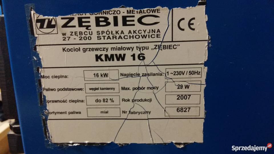 KOCIOŁ GRZEWCZY MIAŁOWY ZĘBIEC 16 KMW Gocław