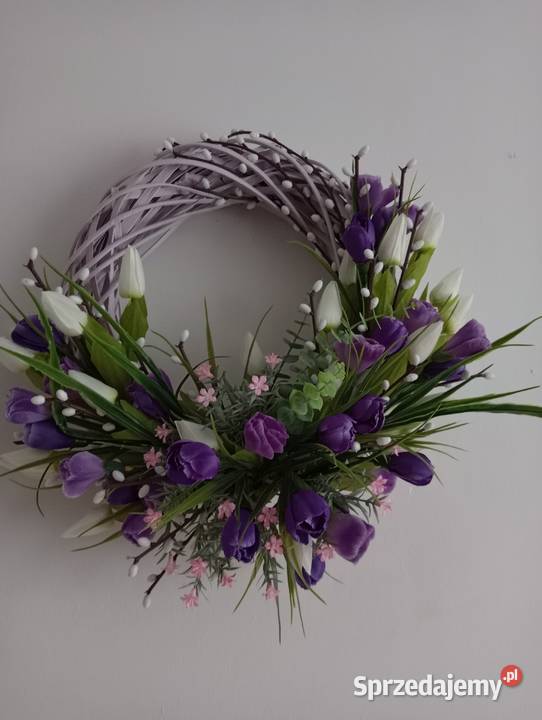 Wianek na drzwiwiklinowy wianeksztuczne kwiaty Pozostałe mazowieckie sprzedam