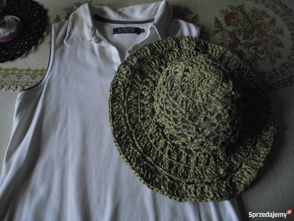 LETNI KAPELUSZ Z RAFII autorskie rekodzieło r do Piła